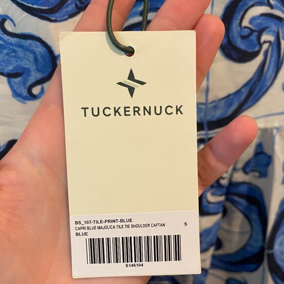 Tuckernuck Tnuck Beach Majolica Tile Tie Shoulder Tilly Caftan - Picture 3 of 3